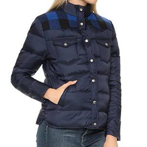 Penfield Blue Puffer jacket Buffalo Check Plaid Yoke XS